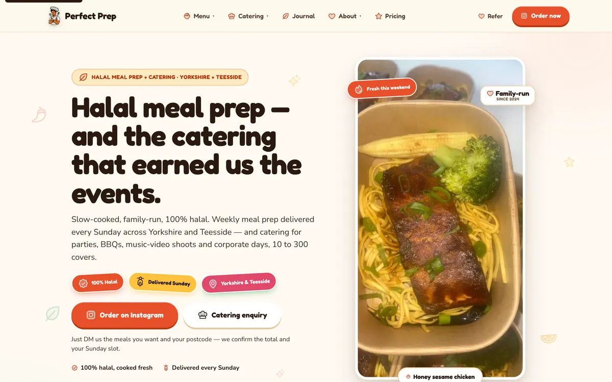 Perfect Prep homepage